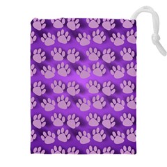 Pattern Texture Feet Dog Purple Drawstring Pouch (5xl) by Dutashop