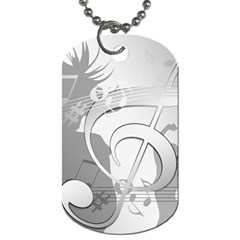 Dance Music Treble Clef Sound Girl Dog Tag (one Side) by Dutashop