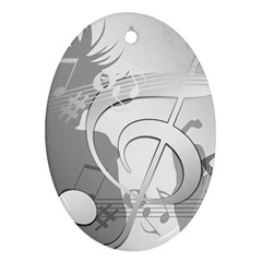 Dance Music Treble Clef Sound Girl Oval Ornament (two Sides)