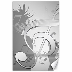 Dance Music Treble Clef Sound Girl Canvas 24  X 36  by Dutashop