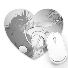 Dance Music Treble Clef Sound Girl Heart Mousepads