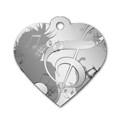 Dance Music Treble Clef Sound Girl Dog Tag Heart (one Side) by Dutashop