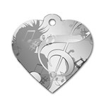 Dance Music Treble Clef Sound Girl Dog Tag Heart (Two Sides) Back