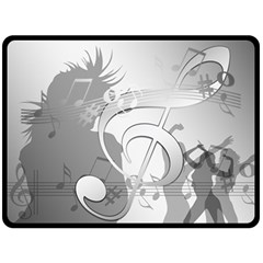 Dance Music Treble Clef Sound Girl Fleece Blanket (large)  by Dutashop