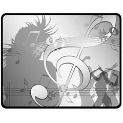 Dance Music Treble Clef Sound Girl Fleece Blanket (medium) 