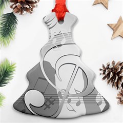 Dance Music Treble Clef Sound Girl Christmas Tree Ornament (two Sides) by Dutashop