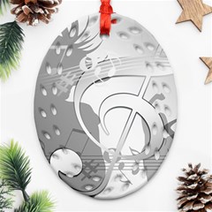 Dance Music Treble Clef Sound Girl Ornament (oval Filigree) by Dutashop