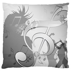 Dance Music Treble Clef Sound Girl Large Flano Cushion Case (one Side) by Dutashop