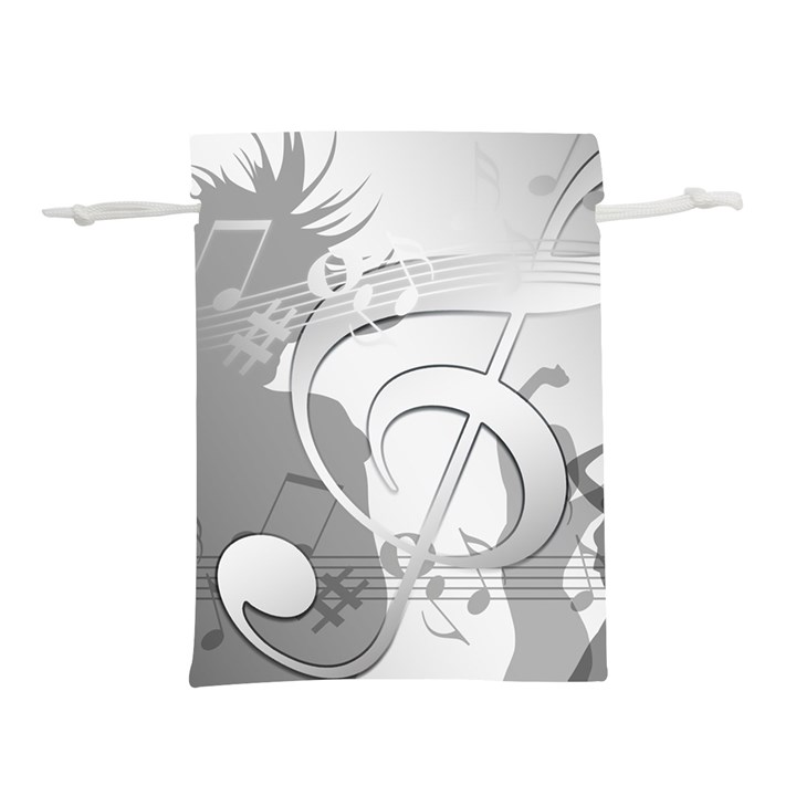 Dance Music Treble Clef Sound Girl Lightweight Drawstring Pouch (L)