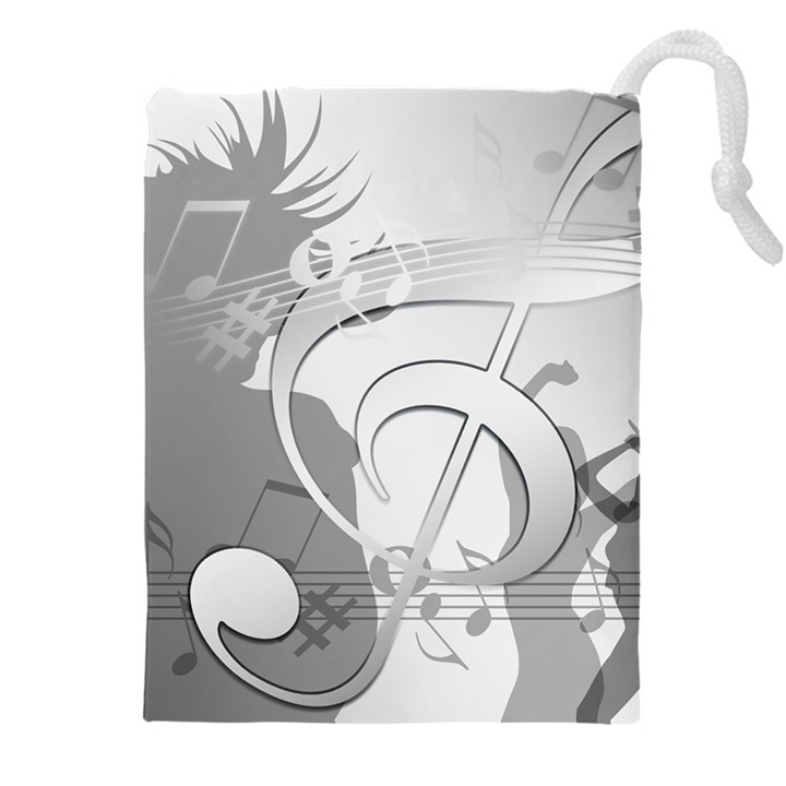 Dance Music Treble Clef Sound Girl Drawstring Pouch (4XL)