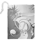 Dance Music Treble Clef Sound Girl Drawstring Pouch (4XL) Back