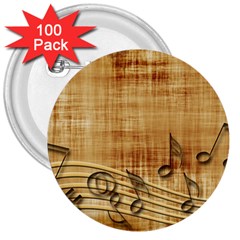 Dance Music 3  Buttons (100 Pack)  by Dutashop