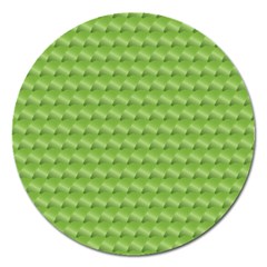 Green Pattern Ornate Background Magnet 5  (round)