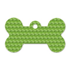 Green Pattern Ornate Background Dog Tag Bone (one Side)