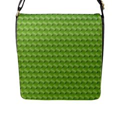 Green Pattern Ornate Background Flap Closure Messenger Bag (l) by Dutashop