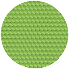 Green Pattern Ornate Background Wooden Puzzle Round