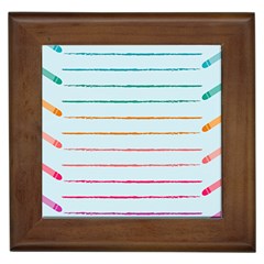 Crayon Background School Paper Framed Tile by Dutashop