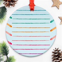 Crayon Background School Paper Ornament (round) by Dutashop