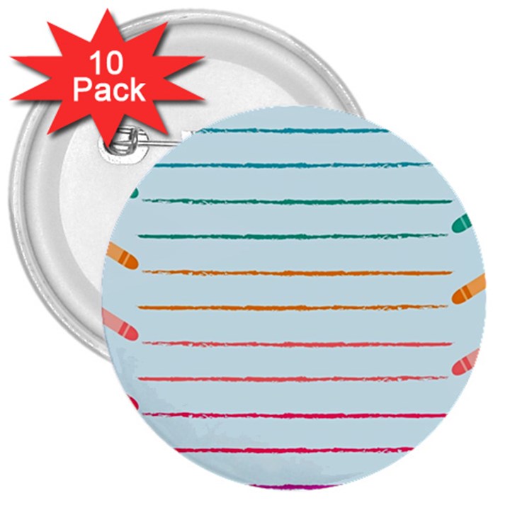 Crayon Background School Paper 3  Buttons (10 pack) 