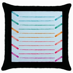 Crayon Background School Paper Throw Pillow Case (black) by Dutashop