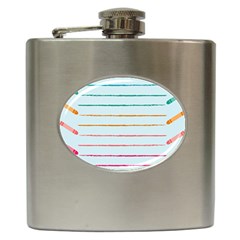 Crayon Background School Paper Hip Flask (6 Oz) by Dutashop