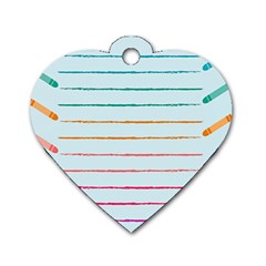 Crayon Background School Paper Dog Tag Heart (one Side) by Dutashop