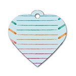 Crayon Background School Paper Dog Tag Heart (One Side) Front