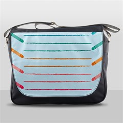 Crayon Background School Paper Messenger Bag by Dutashop