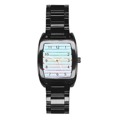 Crayon Background School Paper Stainless Steel Barrel Watch by Dutashop