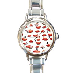 Summer Watermelon Pattern Round Italian Charm Watch