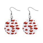 Summer Watermelon Pattern Mini Button Earrings Front