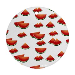 Summer Watermelon Pattern Round Ornament (two Sides)