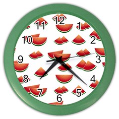 Summer Watermelon Pattern Color Wall Clock by Dutashop