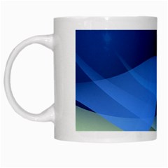 Flower Background Blue Design White Mugs by Dutashop