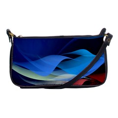 Flower Background Blue Design Shoulder Clutch Bag by Dutashop