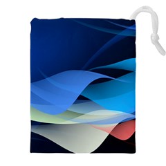 Flower Background Blue Design Drawstring Pouch (5xl) by Dutashop