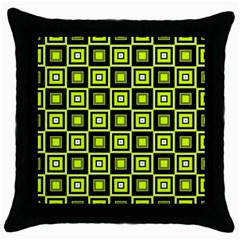 Green Pattern Square Squares Throw Pillow Case (black) by Dutashop