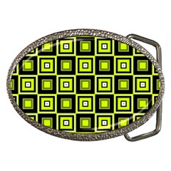 Green Pattern Square Squares Belt Buckles by Dutashop