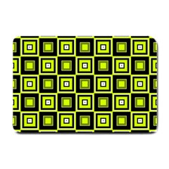 Green Pattern Square Squares Small Doormat  by Dutashop