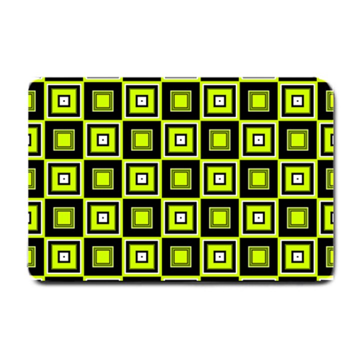 Green Pattern Square Squares Small Doormat 