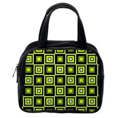 Green Pattern Square Squares Classic Handbag (one Side) by Dutashop