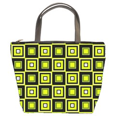 Green Pattern Square Squares Bucket Bag by Dutashop