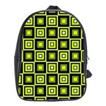 Green Pattern Square Squares School Bag (Large) Front