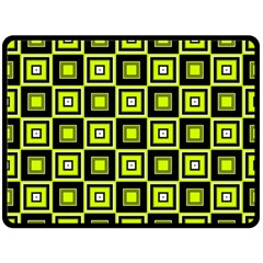 Green Pattern Square Squares Fleece Blanket (large)  by Dutashop