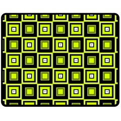 Green Pattern Square Squares Fleece Blanket (medium) 