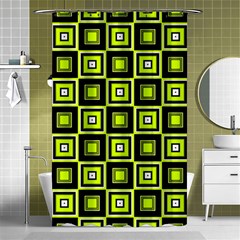 Green Pattern Square Squares Shower Curtain 48  X 72  (small) 