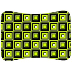 Green Pattern Square Squares Velour Seat Head Rest Cushion by Dutashop