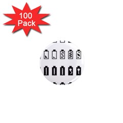 Battery Icons Charge 1  Mini Magnets (100 Pack)  by Dutashop