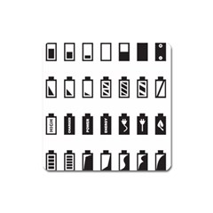 Battery Icons Charge Square Magnet by Dutashop