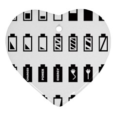 Battery Icons Charge Heart Ornament (two Sides)